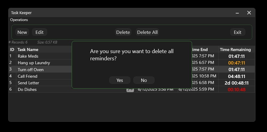 Task Keeper Reminder Management